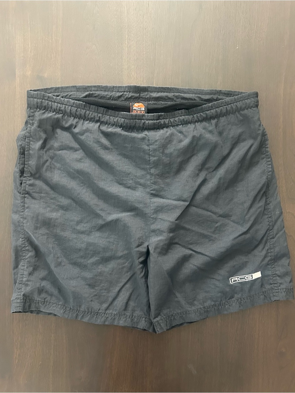 Vintage Nike ACG Spell Out Nylon Shorts Black Size M Gorpcore Hike Trail Outdoor